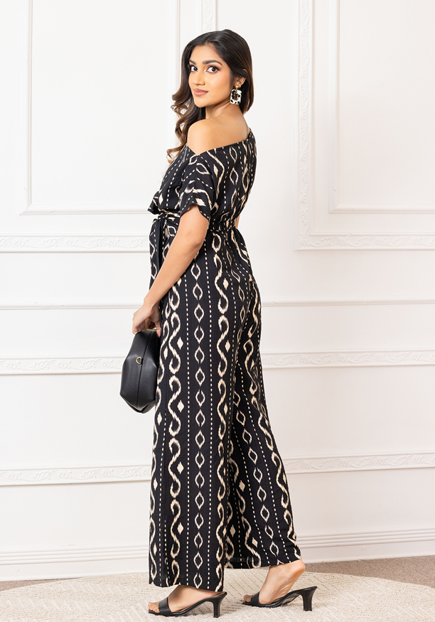 BLACK COLD SHOULDER JUMPSUIT